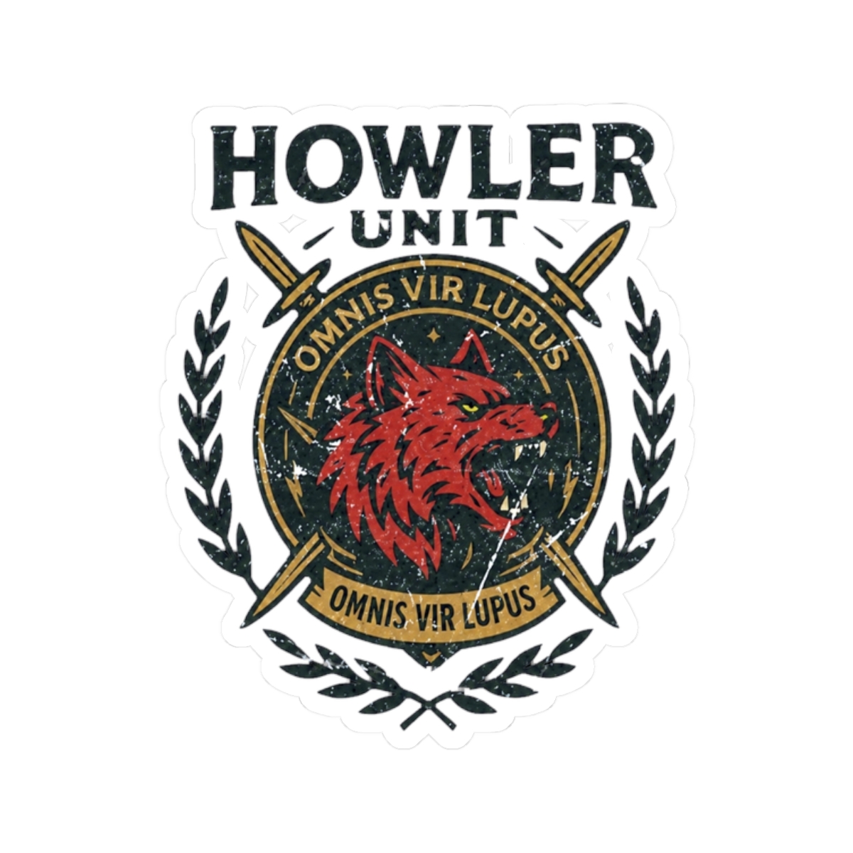 Vintage Howler - Red Rising - Omnis Vir Lupus - Pierce Brown Sticker - alternate angle 3, merchandise