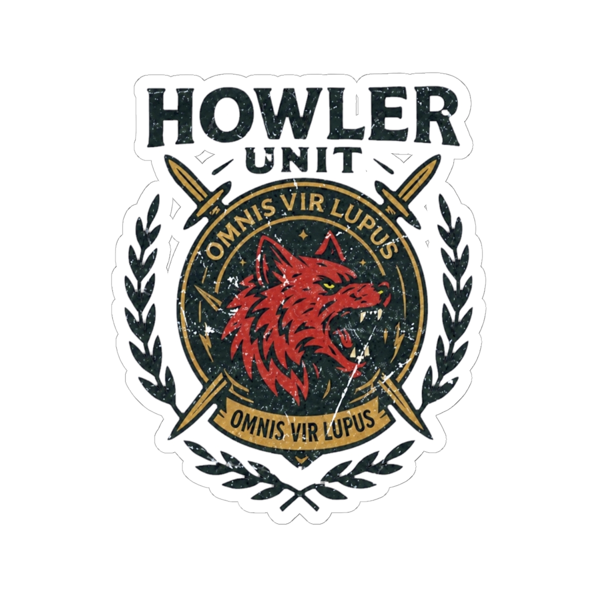 Vintage Howler - Red Rising - Omnis Vir Lupus - Pierce Brown Sticker - alternate angle 1, merchandise